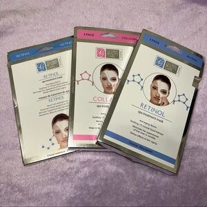 Set of 3 Retinol and Collagen Face Masks for Skincare